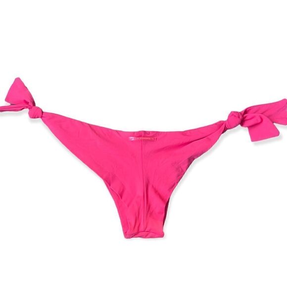 CALZEDONIA ITALIAN SIDE TIE BIKINI BOTTOM CORAL RED SMALL - Picture 4 of 6